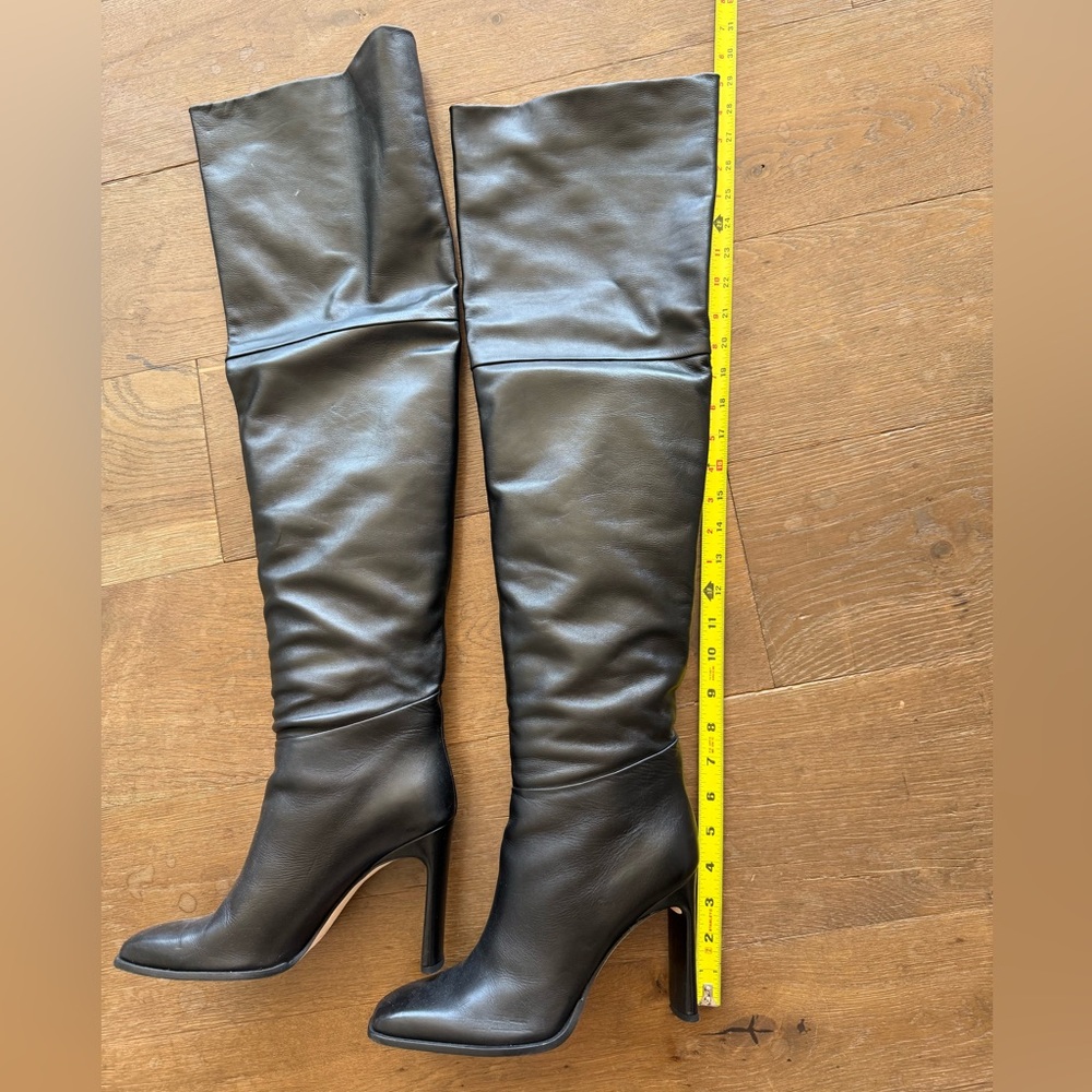 Tamara Mellon Black Leather Over the Knee Boots- size 38 - Picture 6 of 12